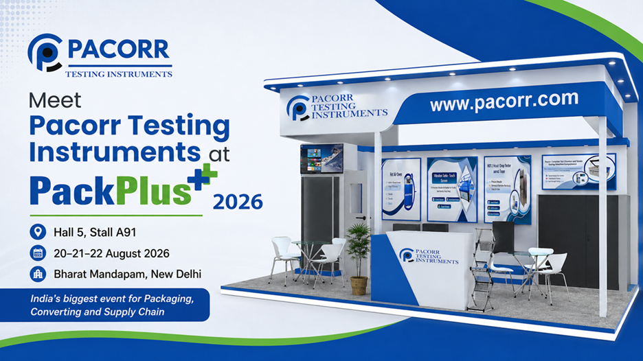 Meet Pacorr Testing Instruments at PackPlus 2026 – Hall 5, Stall A91, Bharat Mandapam, New Delhi
