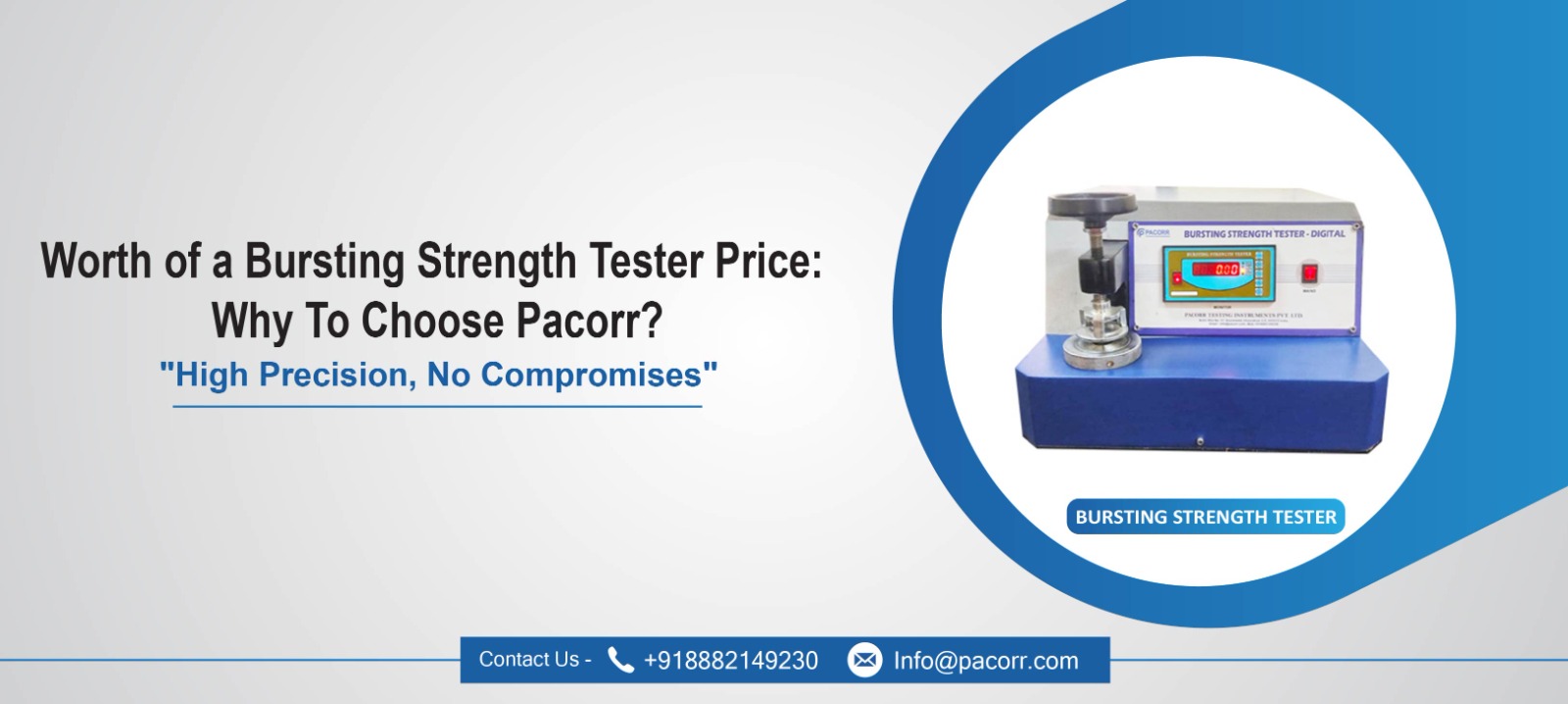 Worth of a Bursting Strength Tester Price: Why To Choose Pacorr?