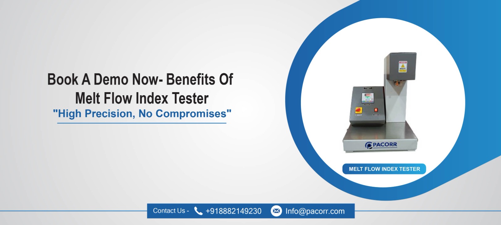 Book A Demo Now - Benefits Of Melt Flow Index Tester Book A Demo Now - Benefits Of Melt Flow Index Tester
